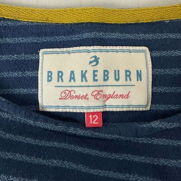 Brakeburn Blue Stripe Cotton Shift Dress size 12 - Picture 3 of 9